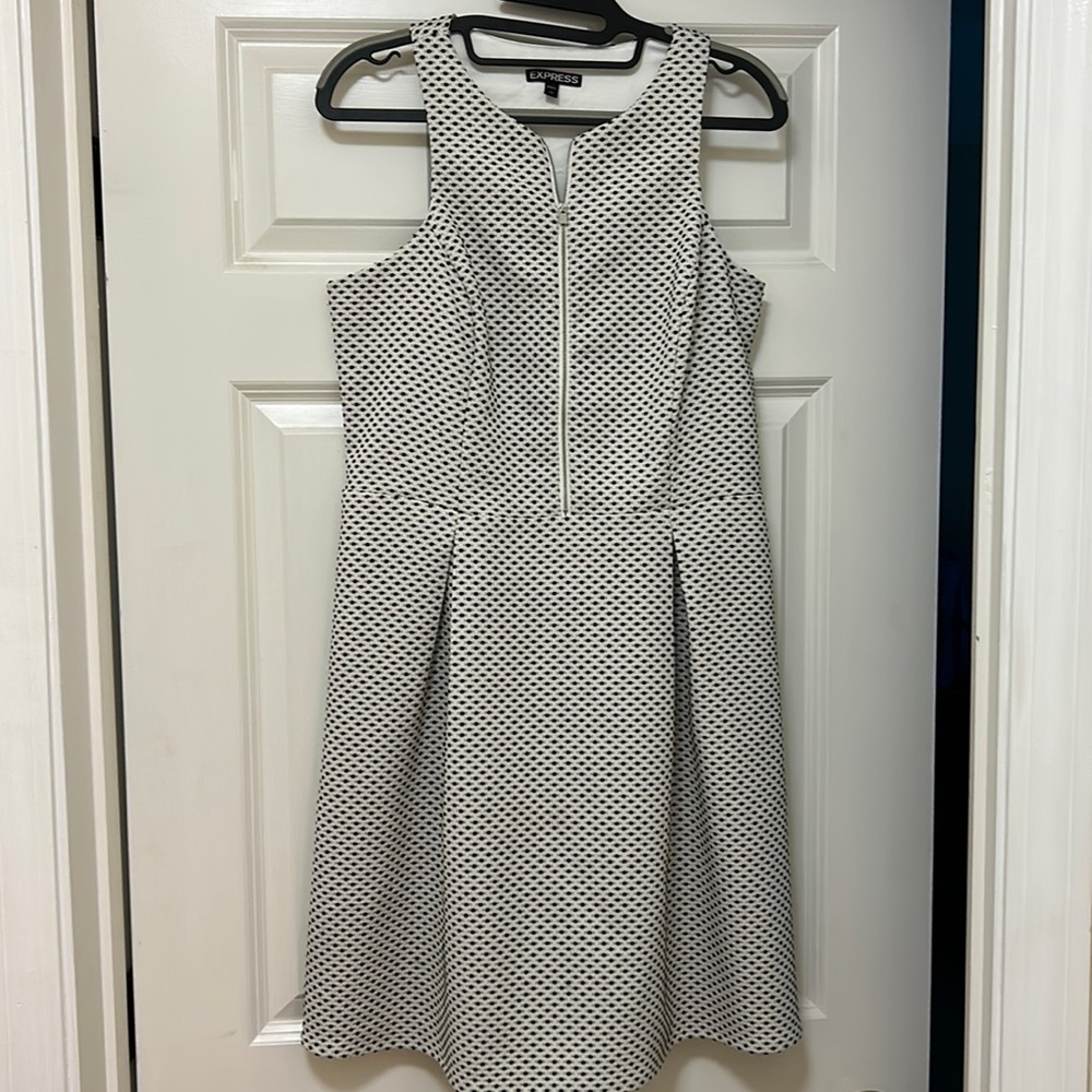 Express Mini Dress Black and White Polka Dot Size 12